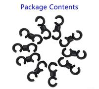 Lot de 10 clips de câble de frein de vélo en forme de S avec trou rotatif pour organiser les câbles croisés sur la route, le pliage, le pignon fixe et les vélos de ville (noir)
