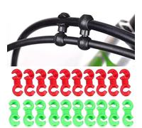 Lot de 10 clips de câble de frein de vélo en forme de S avec trou rotatif pour organiser les câbles croisés sur la route, le pliage, le pignon fixe et les vélos de ville (vert)