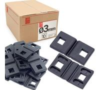 Lot de 10 clips de fixation en plastique pour clôtures de tapis de treillis - 3 mm - Rondelle pour collier de clôture