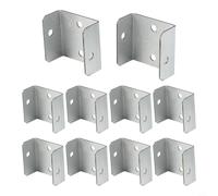 Lot de 10 clips de fixation galvanisés pour panneaux de clôture 32 mm-50 mm en acier pour poteaux en bois sécurisés pour installation de clôtures de jardin, argent (32 mm)