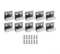 Lot de 10 clips de miroir en métal robuste pour montage mural - Kit de suspension de miroir en acier inoxydable avec vis et ancrages, compatibles avec les miroirs sans cadre (argenté)