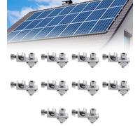 Lot de 10 clips de terre pour panneau solaire, borne de terre en PVC, panneau solaire de terre standard, fixation de panneau solaire en aluminium, pour support de panneau solaire, module PV, support