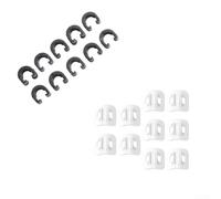 Lot de 10 clips de vélo en aluminium en forme de C pour levier de vitesse et boîtier de frein (argent avec boucle en C)