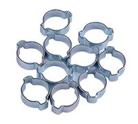 Lot de 10 clips d'oreilles doubles de 13 à 15 mm, collier de serrage en O, acier plaqué zinc, 13 à 15 mm