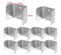Lot de 10 clips galvanisés pour panneaux de clôture de 32 mm à 50 mm, fixations en acier zinc pour installation de clôtures extérieures (44 mm)