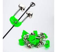 Lot de 10 cloches d'alarme pour canne à pêche en mer et pour canne à pêche de nuit, design anti-chute avec fixation sécurisée pour plusieurs configurations de canne (B-20 pièces)