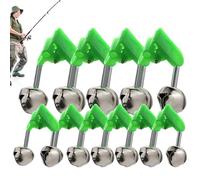 Lot de 10 cloches de pêche, alarme individuelle avec double alarme, clip en ABS + cloche en métal, solide, durable, résistant à l'usure, accessoires de pêche