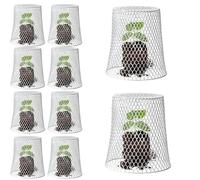 Lot de 10 cloches de protection en métal pour plantes - Pour garder les lapins, poulets, écureuils, oiseaux à l'extérieur (blanc)
