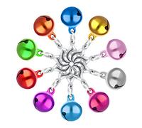 Lot de 10 clochettes pour collier en forme de chat et de chien, son fort et net - Clochettes en métal pour animaux de compagnie dans des couleurs aléatoires pour décoration de Noël