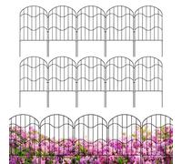 Lot de 10 clôtures de jardin décoratives en métal - Clôture de jardin - Clôture de paysage en plein air - Clôture temporaire pour zone d'animaux domestiques, lit de fleurs, terrasse, pelouse en plein