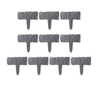 Lot de 10 clôtures décoratives en pierre artificielle pour bordure | Panneaux d'extérieur comme bordure de cour, convient pour parterres de fleurs, chemin, pelouse, cour, aménagement paysager