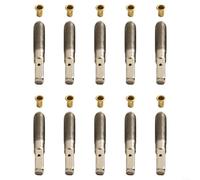 Lot de 10 clous de lyre avec clé pour réparation et entretien de cordes de harpe - Accessoires en métal argenté (clé)