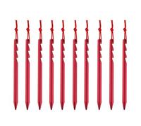 Lot de 10 Clous triangulaires Multi-Dents en Alliage d'aluminium Rouge for Fixation Tente extérieure