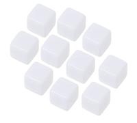 Lot de 10 coins carrés en acrylique à 6 côtés, outils de mathématiques blancs pour jeux de société éducatifs pour enfants, coin carré transparent