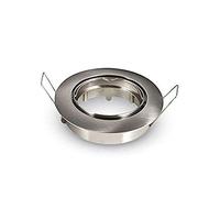 (Lot de 10) Collerette chrome inox orientable pour ampoule GU10-GU5.3-MR16 Support Spot Led Rond Finition inox- diamètre extérieur:Ø83x52mm encastrement:Ø62mm Accessoires Ampoules LED