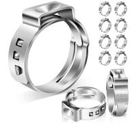 Lot de 10 colliers de serrage à oreille unique 12,8-15,3 mm en acier inoxydable 304 Colliers de serrage à oreille unique Colliers de serrage en continu Collier de serrage réglable pour conduite de