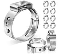 Lot de 10 colliers de serrage à oreilles unique 10,3-12,8 mm en acier inoxydable 304 Colliers de serrage à oreille unique Colliers de serrage en continu Collier de serrage réglable pour conduite de