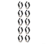 Lot de 10 colliers de serrage en forme de U pour tube LED en acier inoxydable pour remplacement fluorescent - Clips de tuyau revêtus de plastique noir 38-52 mm (43-45 mm)