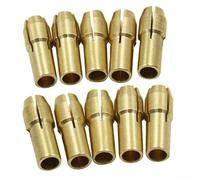 Lot de 10 colliers de serrage en laiton 0,5-3,2 mm sans clé pour outil rotatif pour mini meuleuse, gravure de précision, tige de 4,8 mm