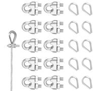 Lot de 10 colliers de serrage industriels en acier résistant à l'érosion pour tendeur de câble métallique de type U