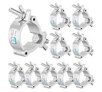 Lot de 10 colliers de serrage pour lampes de scène, WorldLite TUV de qualité supérieure, 50 mm, convient pour tubes de 48 à 52 mm, capacité de charge de 100 kg, crochets d'éclairage à tête mobile