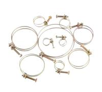 Lot de 10 colliers de serrage réglables à double fil for tuyaux, for le travail du bois, la plomberie, 16 à 100 mm(29mm)