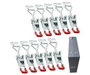 Lot de 10 colliers de serrage réglables au-dessus du centre, fermeture à dégagement rapide, quincaillerie robuste, couvercle de porte, trappe de poulailler, grille de bateau, utilisation améliorant la