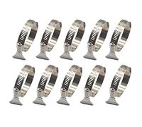 Lot de 10 colliers de serrage réglables en acier inoxydable 304 avec clé à vis moletée 27-51 mm