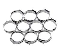 Lot de 10 colliers de serrage universels pour oreilles 1 oreille avec collier de serrage en acier inoxydable 304SS Plage de serrage 11,7 à 14,2 mm