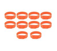 Lot de 10 Colliers D'identification De Chèvre Et De Mouton Et Bandes De Marquage du Bétail, Anneaux De Cou Numérotés pour Animaux De Ferme - Marqueurs De Drapeau en Plastique Durable(Orange)