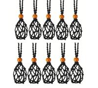 Lot de 10 colliers ras du cou avec pendentif en pierre naturelle et cordon réglable pour affichage en cristal fait à la main