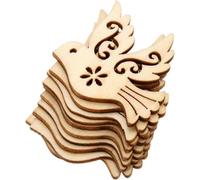 Lot de 10 colombes de paix en bois marron pour bricolage, décoration de la maison, arbre de Noël, décorations à suspendre, décoration d'intérieur