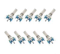Lot de 10 commutateurs encodeurs rotatifs EC11 à 5 broches, rotation à 360 degrés, corps en métal, bouton poussoir intégré pour instruments de maison intelligente (20 mm plein)