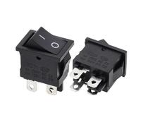 Lot de 10 commutateurs ON-OFF KCD1 15 x 21 mm 2 broches Ship Type Switch 6 A 250 V 10 A 125 V 15 x 21 Rocker Switch Power Switch Power Switch (4Pin Black)