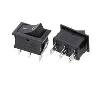 Lot de 10 commutateurs ON-OFF KCD1 15 x 21 mm 2 broches Ship Type Switch 6 A 250 V 10 A 125 V 15 x 21 Rocker Switch Power Switch (3Pin Black)