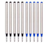 Lot de 10 - Compatible MB Stylo Roller Recharges Pointe 0,7 mm Medium Noir/Bleu