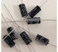 Lot de 10 condensateurs électrolytiques en aluminium polarisés axiaux horizontaux V 100 uf 6 x 13 mm