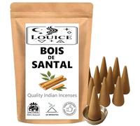Lot de 10 Cônes d’Encens Indien - Senteur Bois DE Santal - 100% Naturel Relaxation, Sérénité & Bien-être - Idéal Méditation, Yoga & Maison Zen + Brûleur Porte Encens côniques Offert