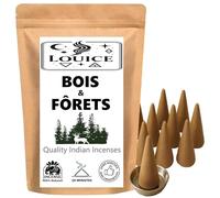 Lot de 10 Cônes d’Encens Senteur Bois & FORÊTS - 100% Naturel Parfum Naturel, Frais & Boisé - Méditation, Relaxation & Purification d’Intérieur + Brûleur Porte Encens Offert