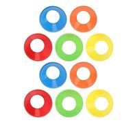 Lot de 10 cônes de disque de sport en polyéthylène brillant pour le football, le baseball, les marqueurs de terrain flexibles et incassables, design pliable et portable avec 10 cônes