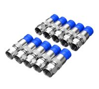 Lot de 10 connecteurs à compression, RG6 F type coaxial 75-5 pour câble RG6 Quad Shield (bleu)
