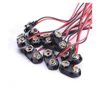 Lot de 10 connecteurs à pression for batterie 9 V avec support de fils conducteurs