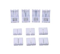 Lot de 10 connecteurs bande 8 mm 2 broches 3 4 3528 5050 RGB couleur unique sans soudure for carte PCB, soudage fil(4P 8MM)