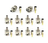Lot de 10 connecteurs BNC mâles à sertir vers RG59/62 BNC mâle à sertir pour câbles coaxiaux CCTV
