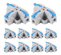 Lot de 10 connecteurs conducteurs compacts, connecteurs à levier en forme de T, connecteurs électriques à 3 voies, AWG 28-12 (bleu)