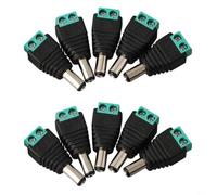 Lot de 10 connecteurs d'alimentation mâles CC 5,5 x 2,1 mm, 12 V/24 V 5 A 60 W pour caméra de vidéosurveillance et alimentation LED