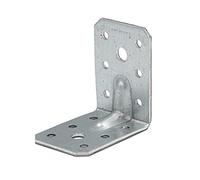 Lot de 10 connecteurs d'angle - Angle en métal - Angle en acier galvanisé - Angle blanc - Angle de construction - Angle tempête - Équerre de montage - Angle de montage - Connecteur d'angle (50 x 50 x