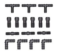 Lot de 10 connecteurs d'arrosage en Plastique for Jardin, coude à 90 degrés, 16 mm, for Irrigation Goutte à Goutte, raccord de Tuyau en PE de 1/2"(A-10PCS)