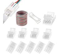 Lot de 10 connecteurs de bande LED à 3 broches 10 mm étanches ou non étanches pour variateur d'intensité, bicolore, WS2812, WS2811, bande lumineuse numérique, connectez la bande au fil d'extension