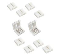 Lot de 10 connecteurs de bande LED RGBW à 5 broches de 10 mm de large pour bande LED sans soudure pour rubans LED SMD 5050 RGBW RGBWW